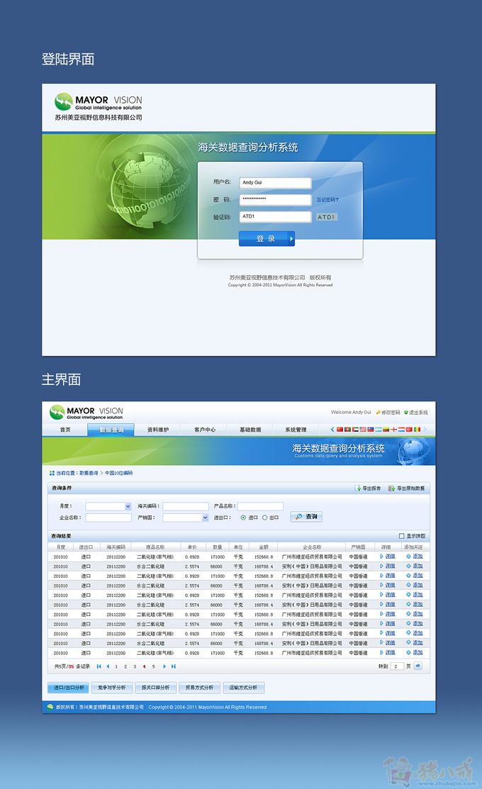 数据查询系统页面