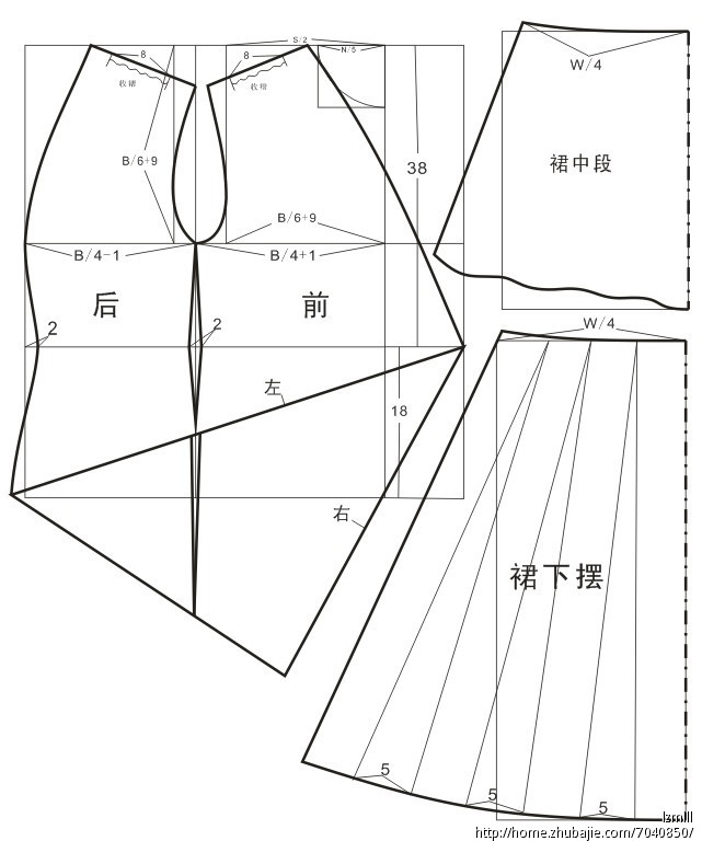 3条连衣裙的<em>结构图</em>(款式<em>简单</em>)第31385039号稿