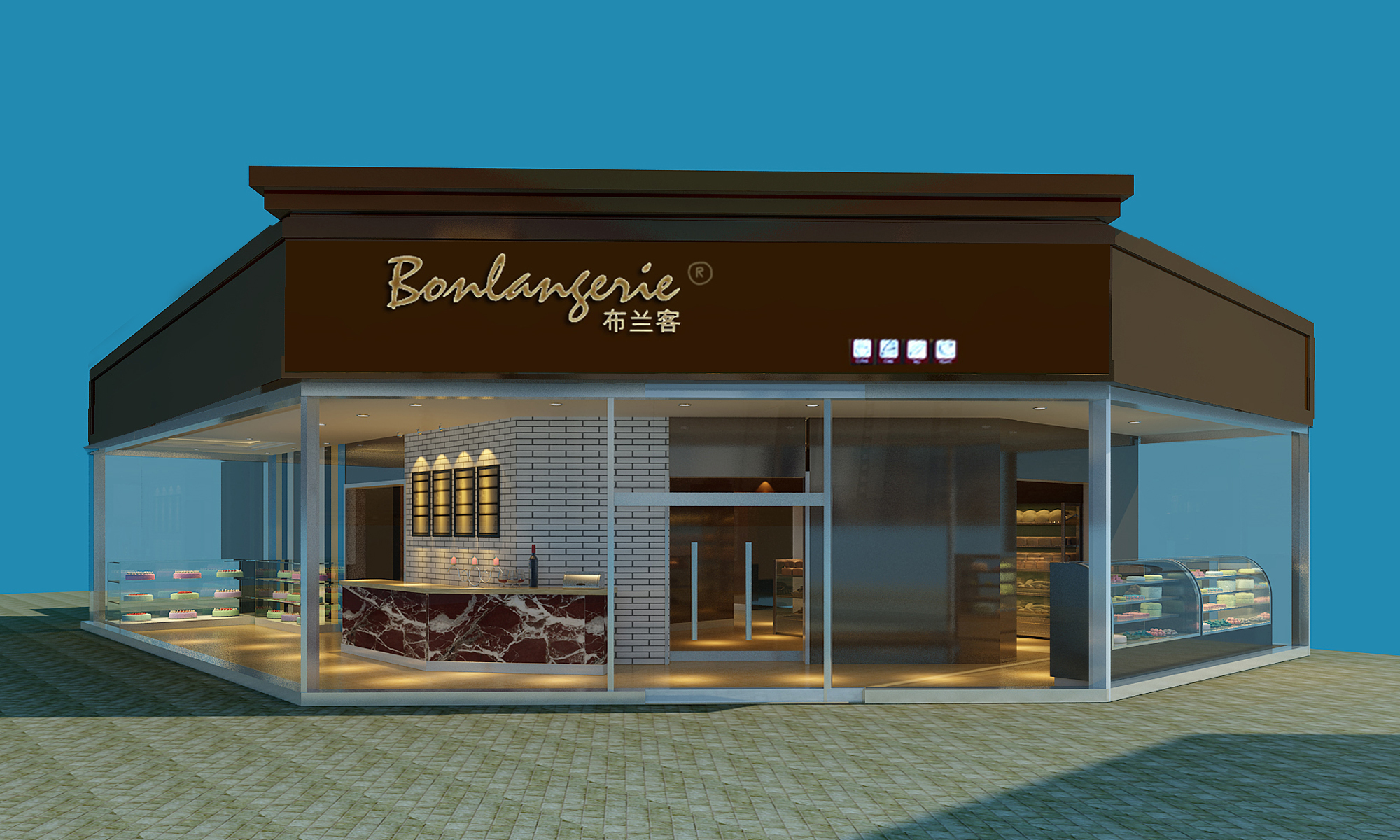 面包西点,+主要用途:设计门头字体应用到实体