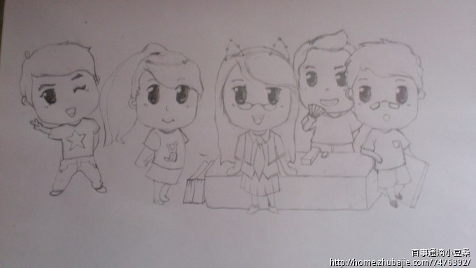 手绘q版人物铅笔画_图片大全_图片搜索网
