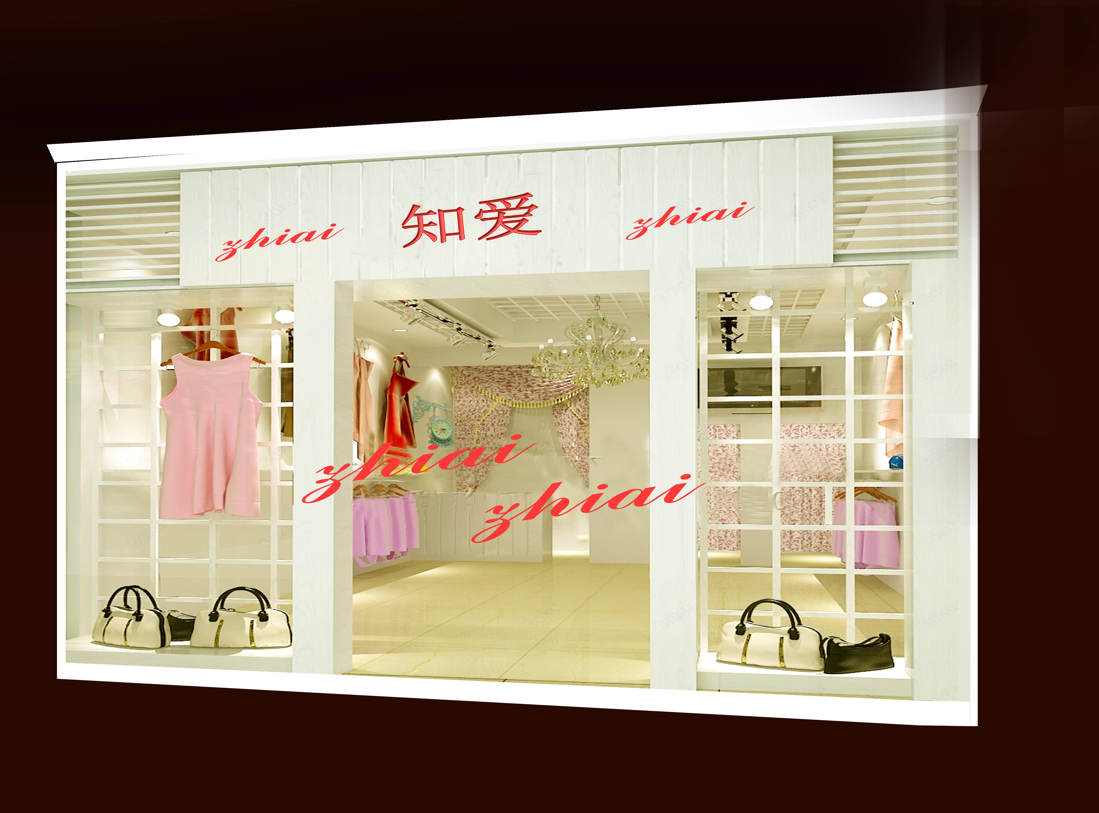 20平米<em>女装店装修效果图</em>及施工图