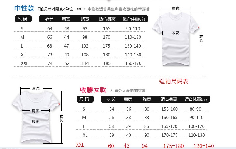 把短袖的尺码表数据 换到长袖上 &