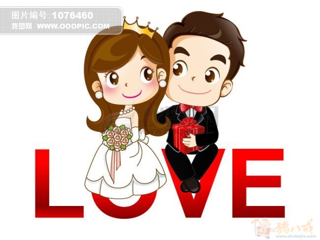 求结婚卡通造型<em>2张</em> - <em>照片</em>变卡通 - <em>照片</em>处理 - 猪