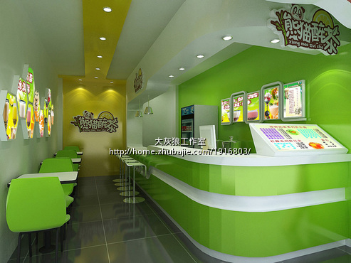 奶茶店门面装修设计修改(希望个人作者,长期合