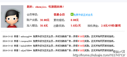 简单注册 1元一个网页游戏挂机赚钱小项目,20