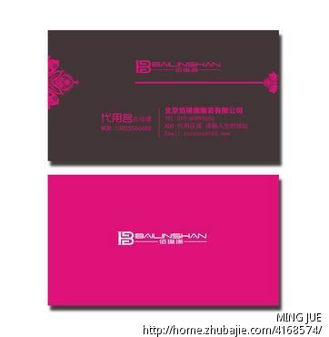 北京佰琳珊服装有限公司设计名片 - 名片设计 