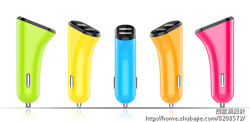 车载充电器、旅行充电器外观设计 - 产品外观设计 - 工业设计 - 猪八戒网