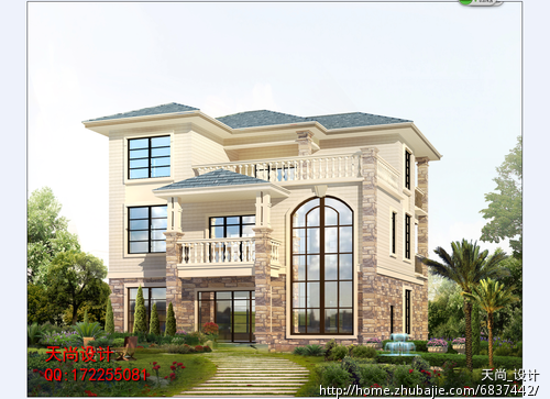 求农村两层半自建房装修设计方案 - 别墅设计