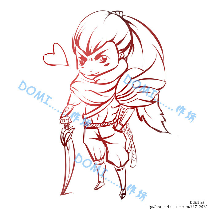 求英雄联盟Q版亚索图案一张_DOMI设计_632