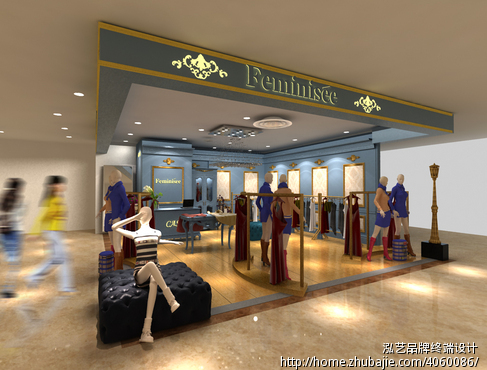 商场边厅100平米<em>少女装装修</em>效果图-<em>店铺</em>商场装