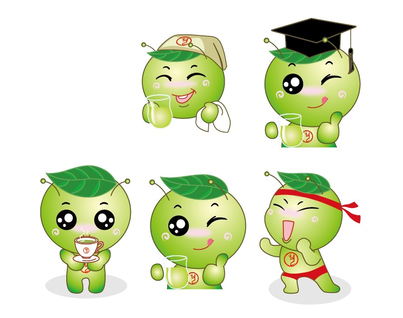 杭州艺福堂茶业有限公司 吉祥物艺仔表情设计
