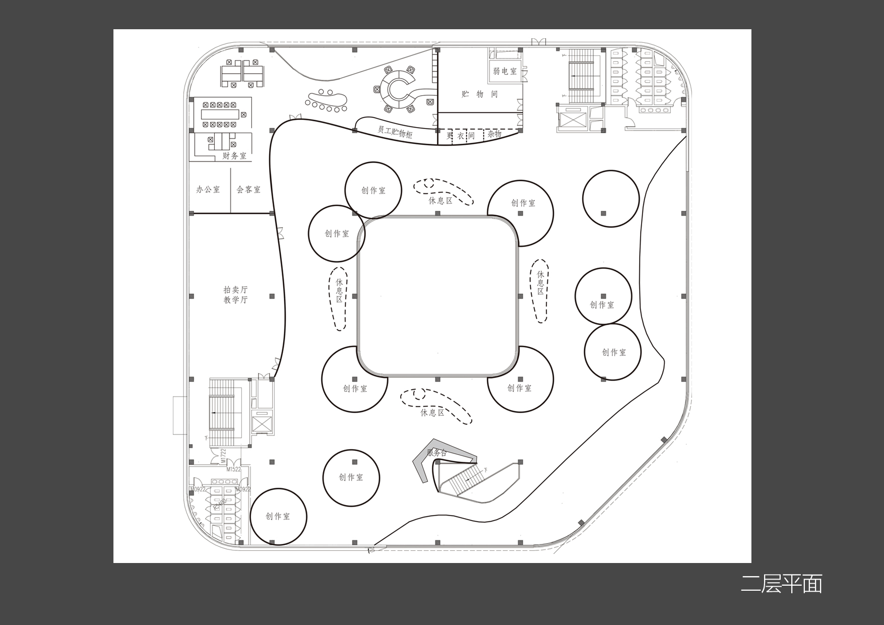 会所装修设计  具体要求: 展厅内部办公区域效果设计,3～5张图,平面