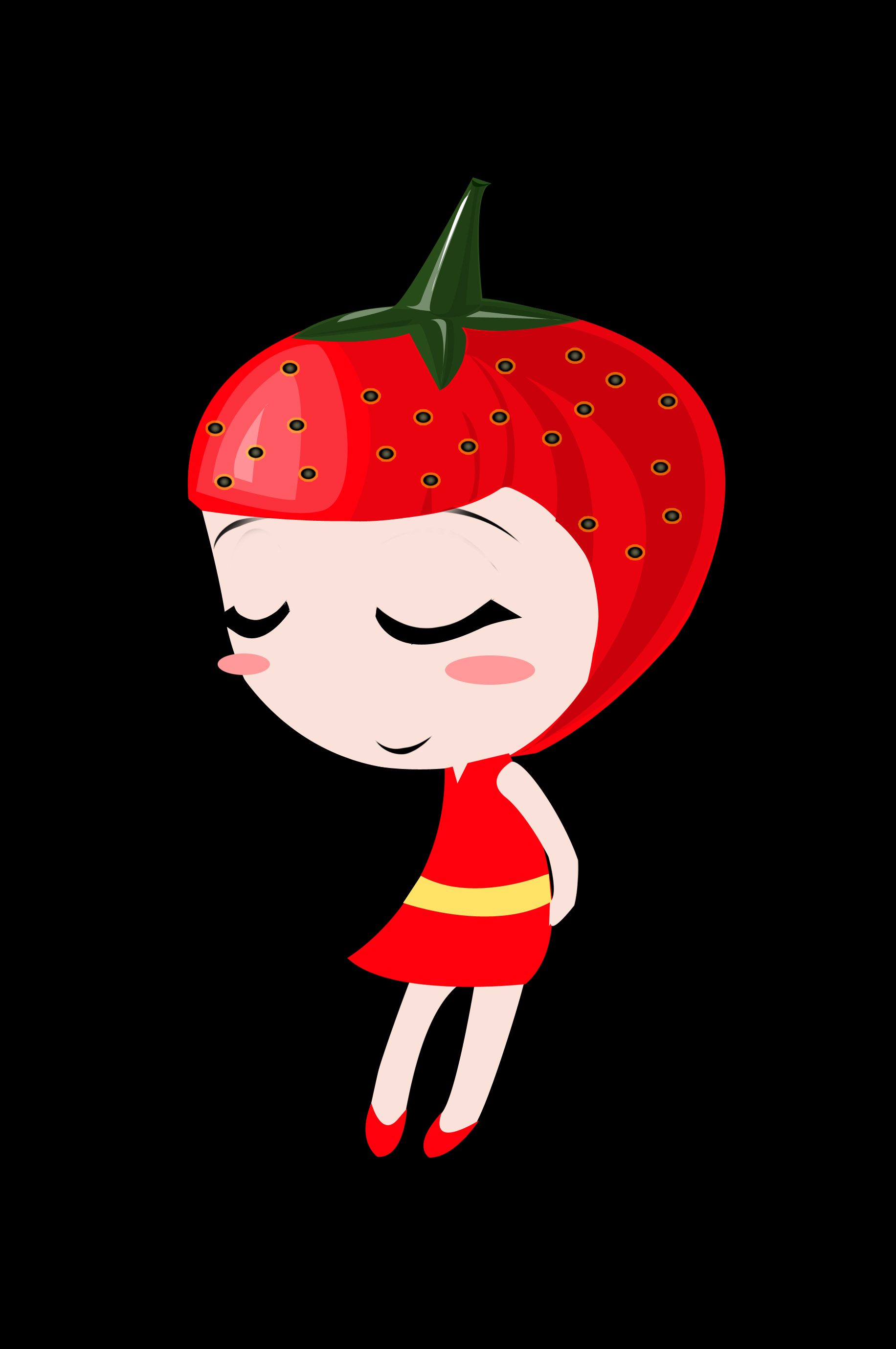 草莓拟人动漫图片