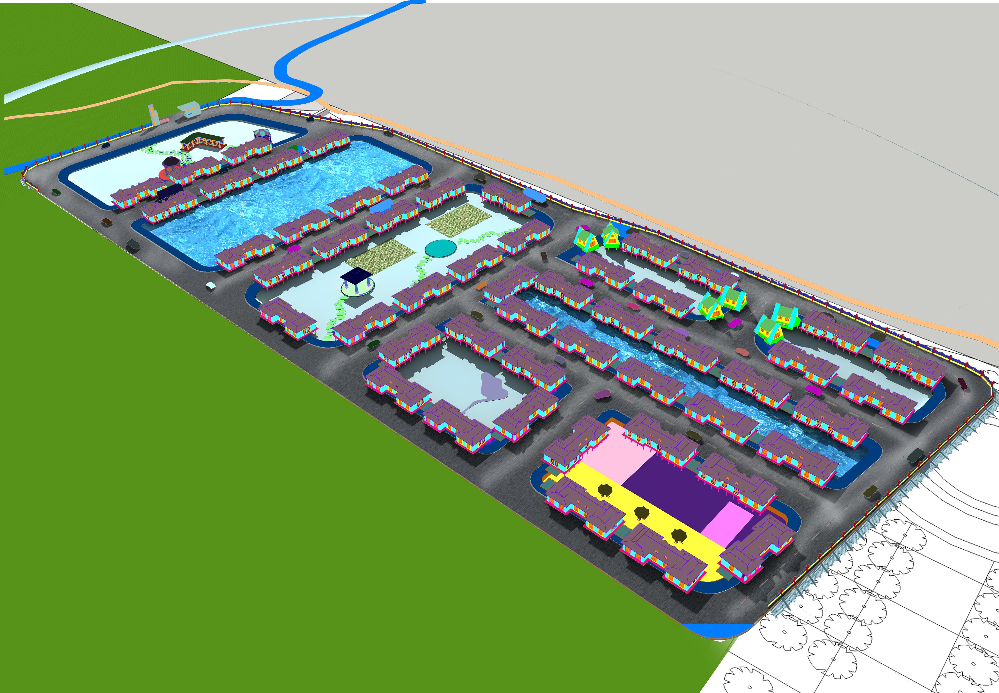 一张鸟瞰图后期配景,ps高手进