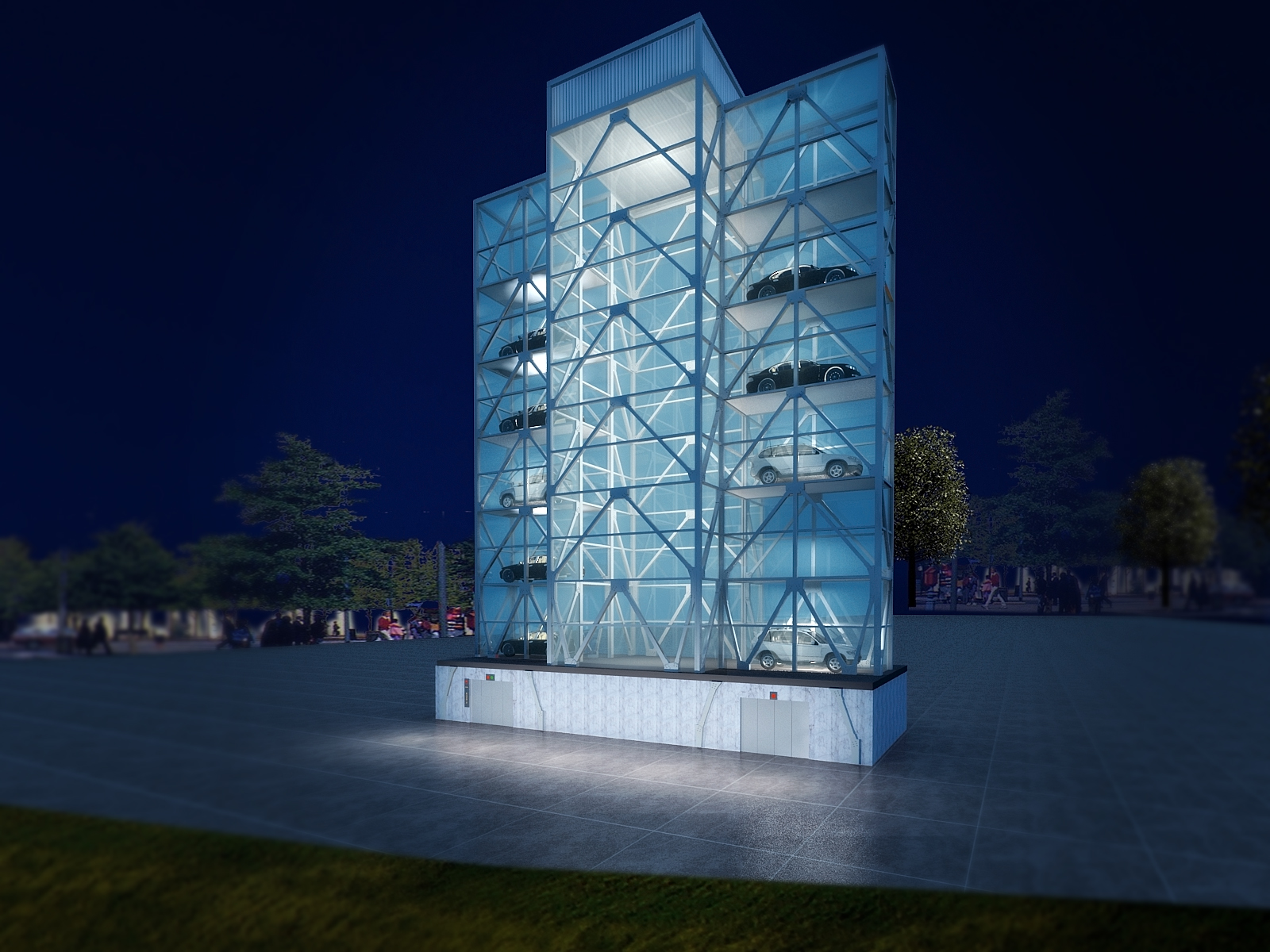 立体车库3dmax效果图第27602310号稿件