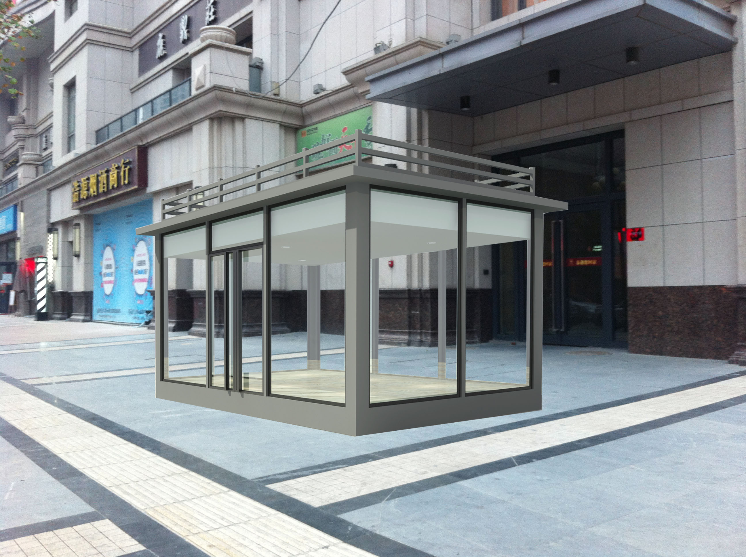 15平方玻璃售货亭平面效果图设计