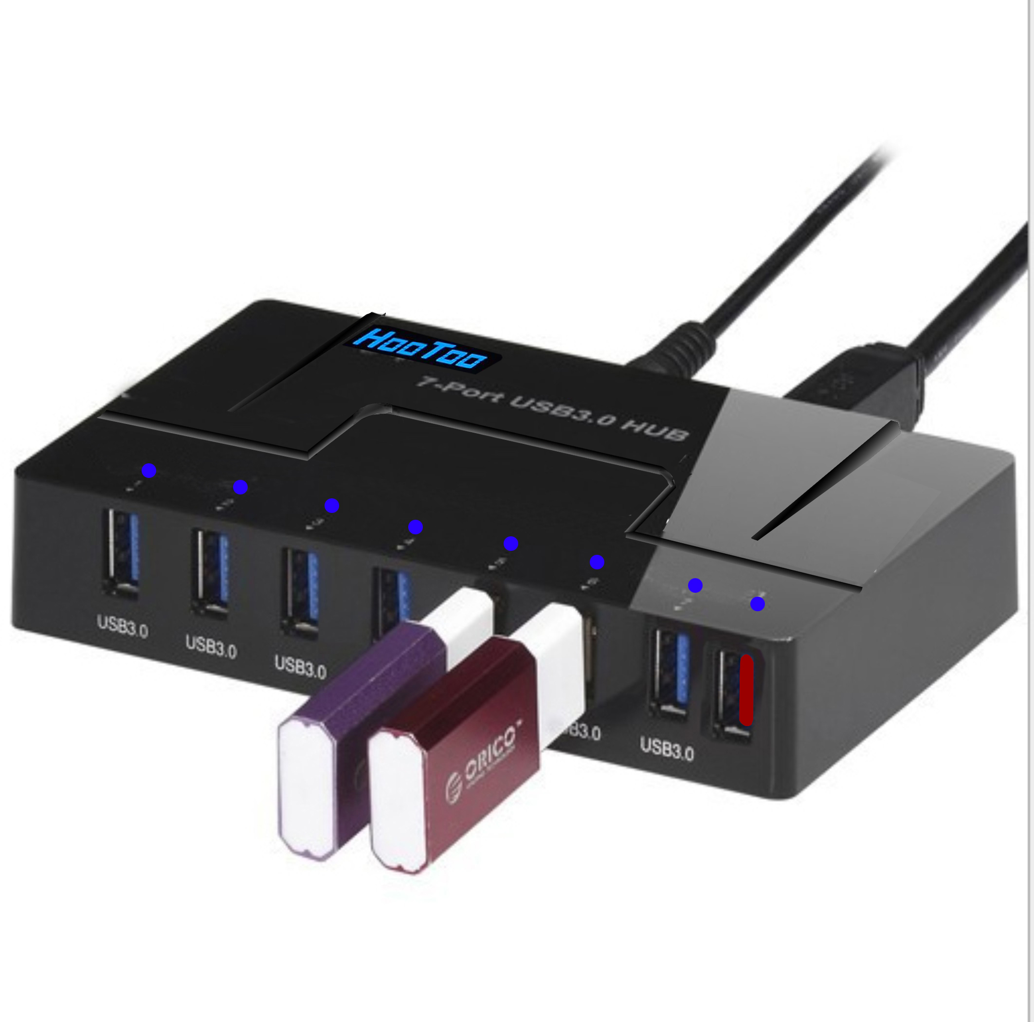 usb hub 集线器 7 1口 设计
