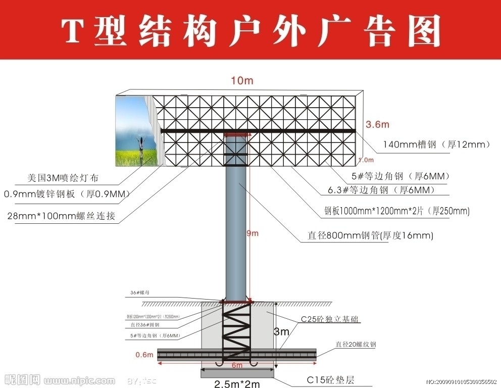 牌板結構圖-廣告牌設計-廣告設計 -豬八戒網